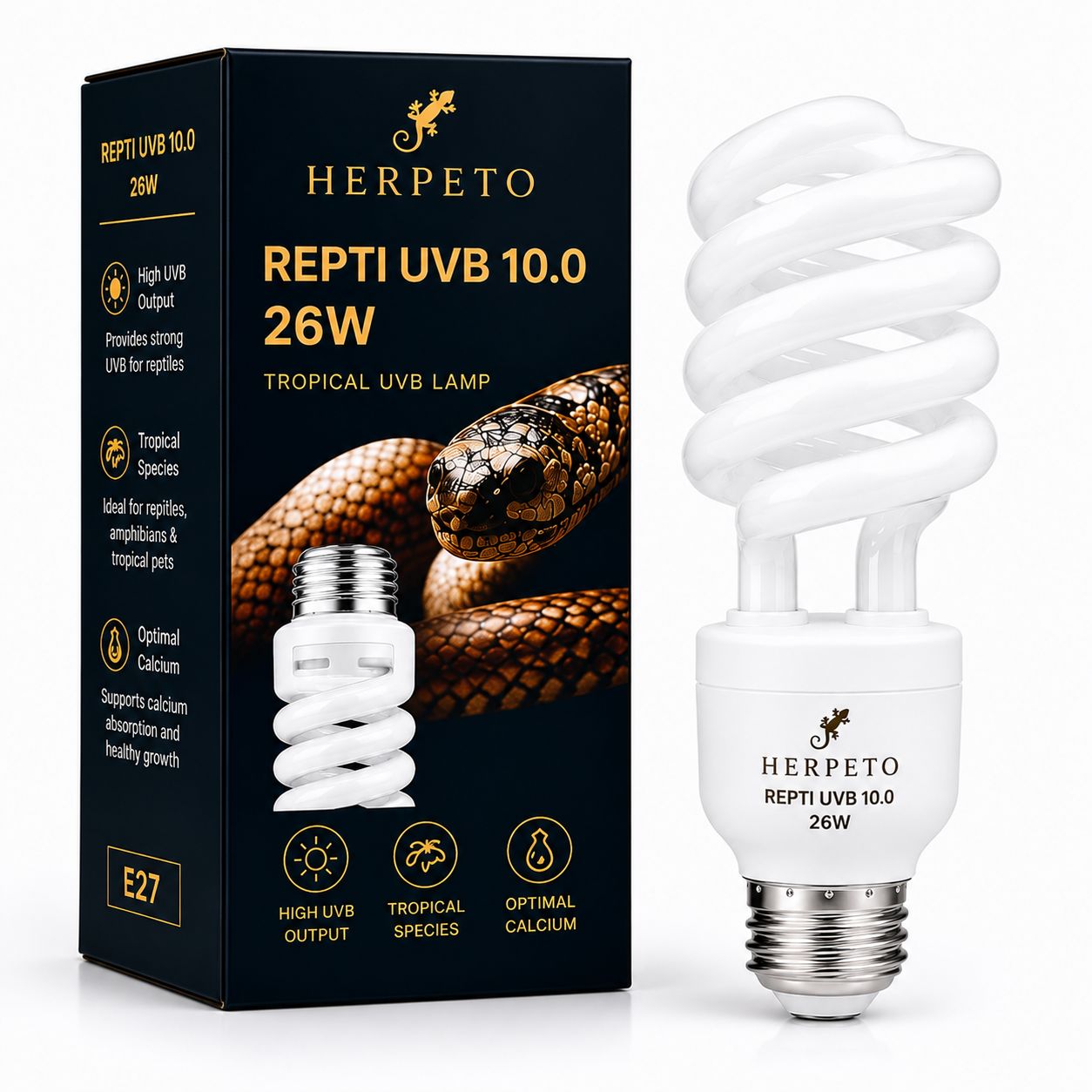 HERPETO UVB Spiral Bulb | Reptile Lighting