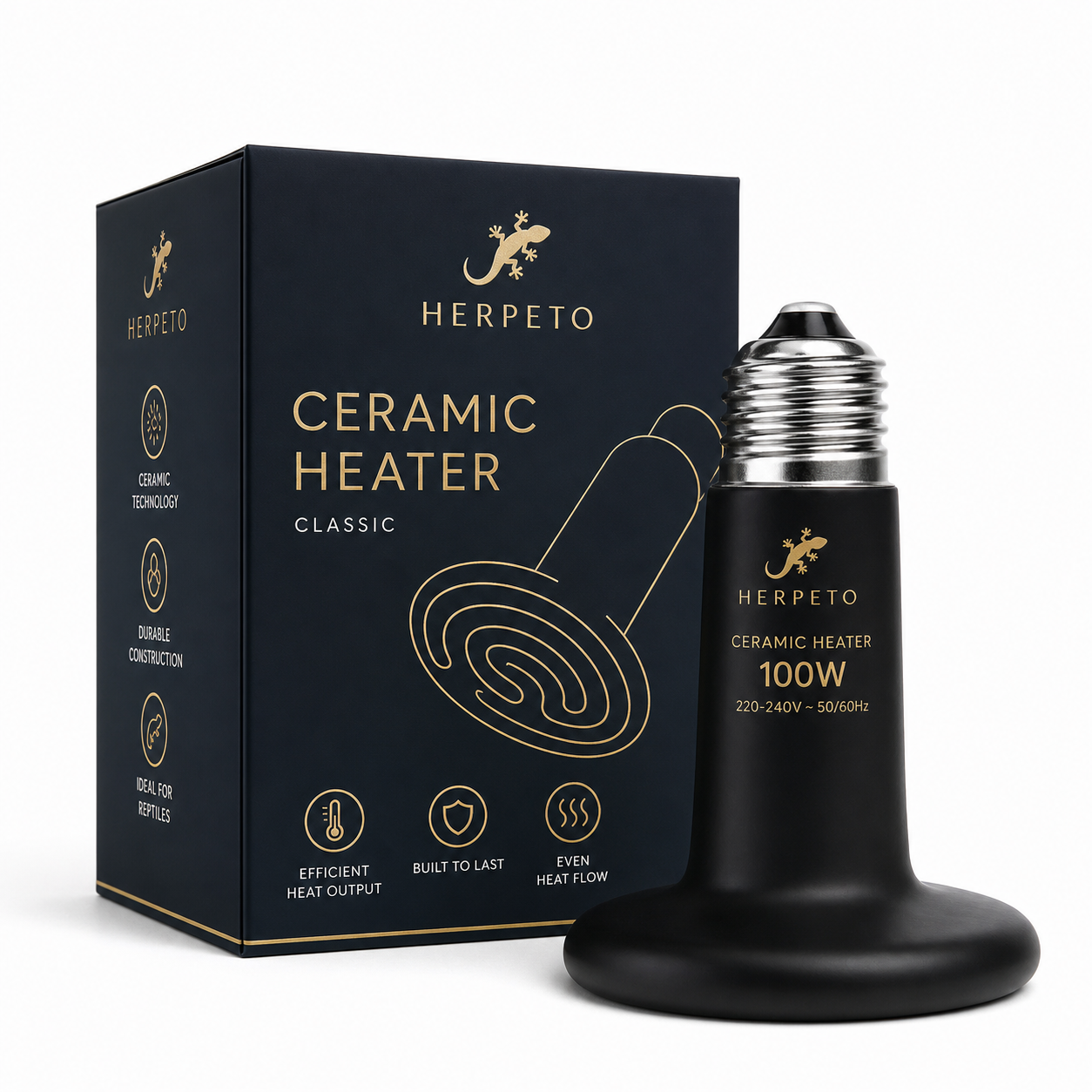 HEPRETO Ceramic Heat Emitter Bulb for Reptile Terrariums