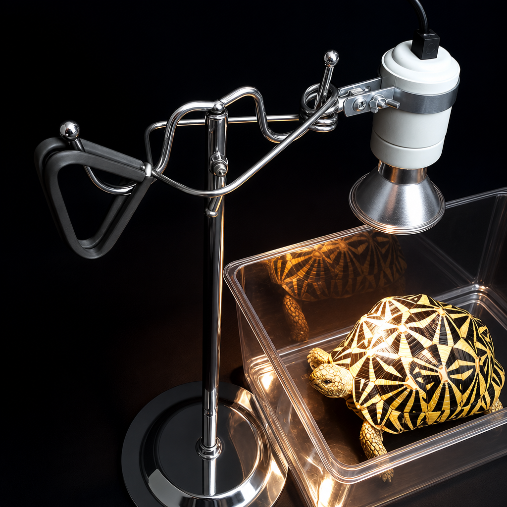 HERPETO Metal Reptile Clamp Lamp Fixture – Adjustable High Temperature Holder for UVB and Heat Bulbs