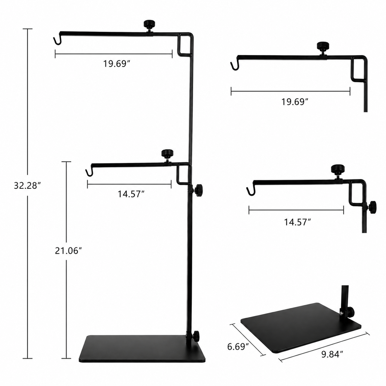 HERPETO Adjustable Reptile Lamp Stand for Heat & UVB Lighting
