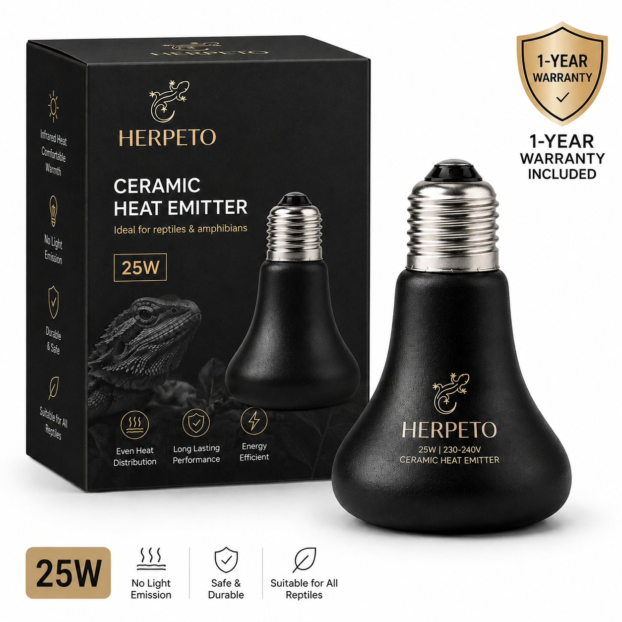 HERPETO Ceramic Heat Emitter | Reptile Heating