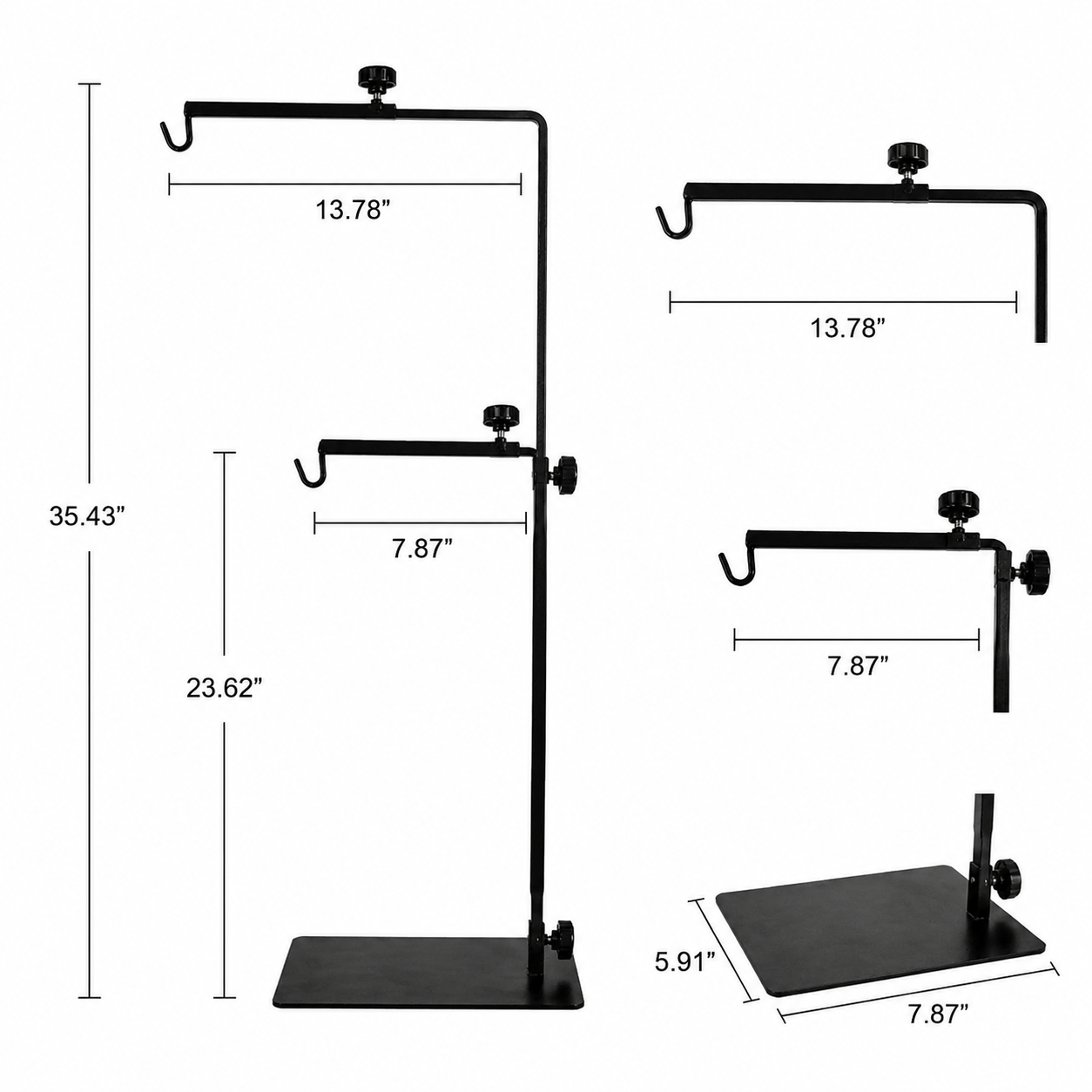 HERPETO Adjustable Reptile Lamp Stand for Heat & UVB Lighting