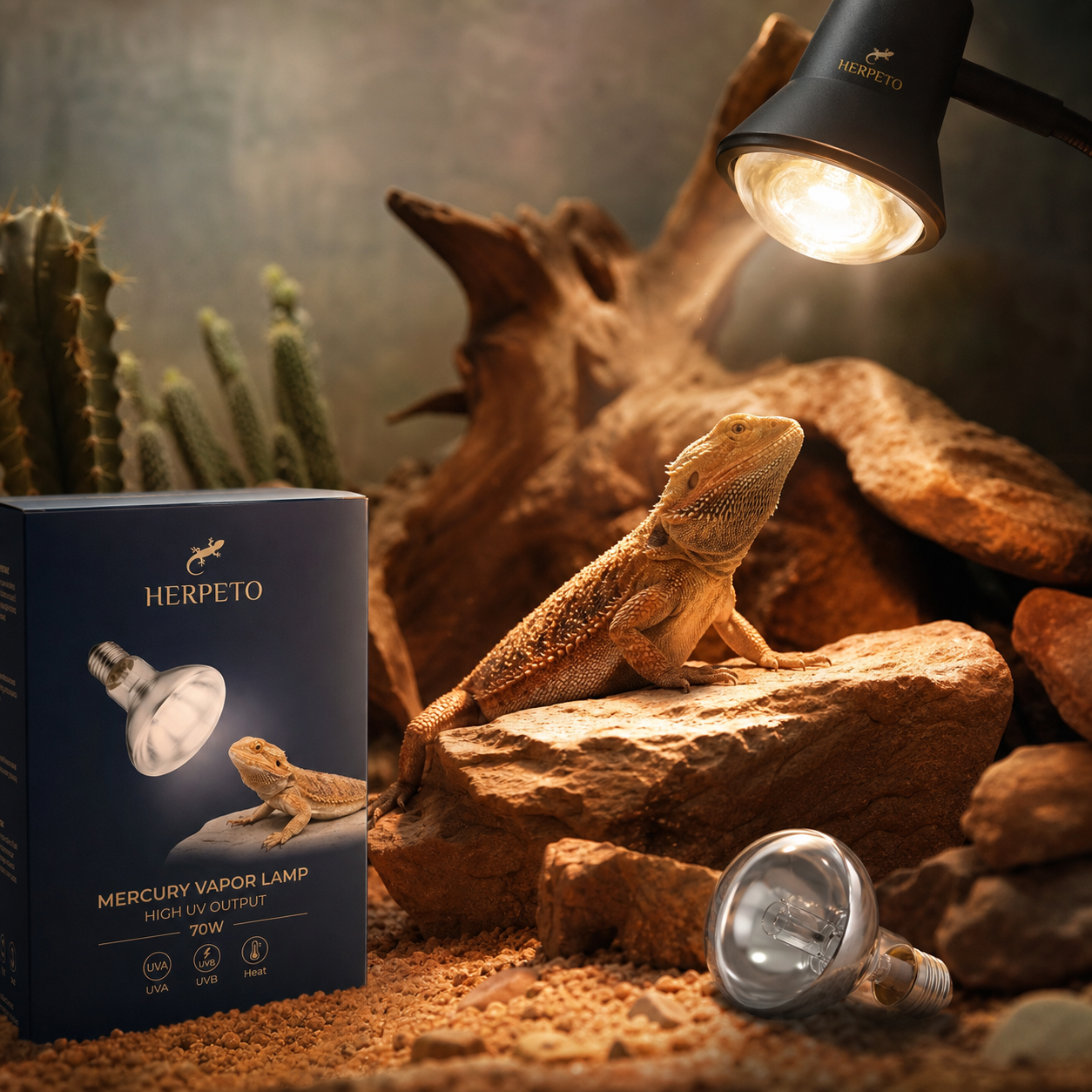 HERPETO Halogen Heat Lamp | UVA UVB Basking Bulb