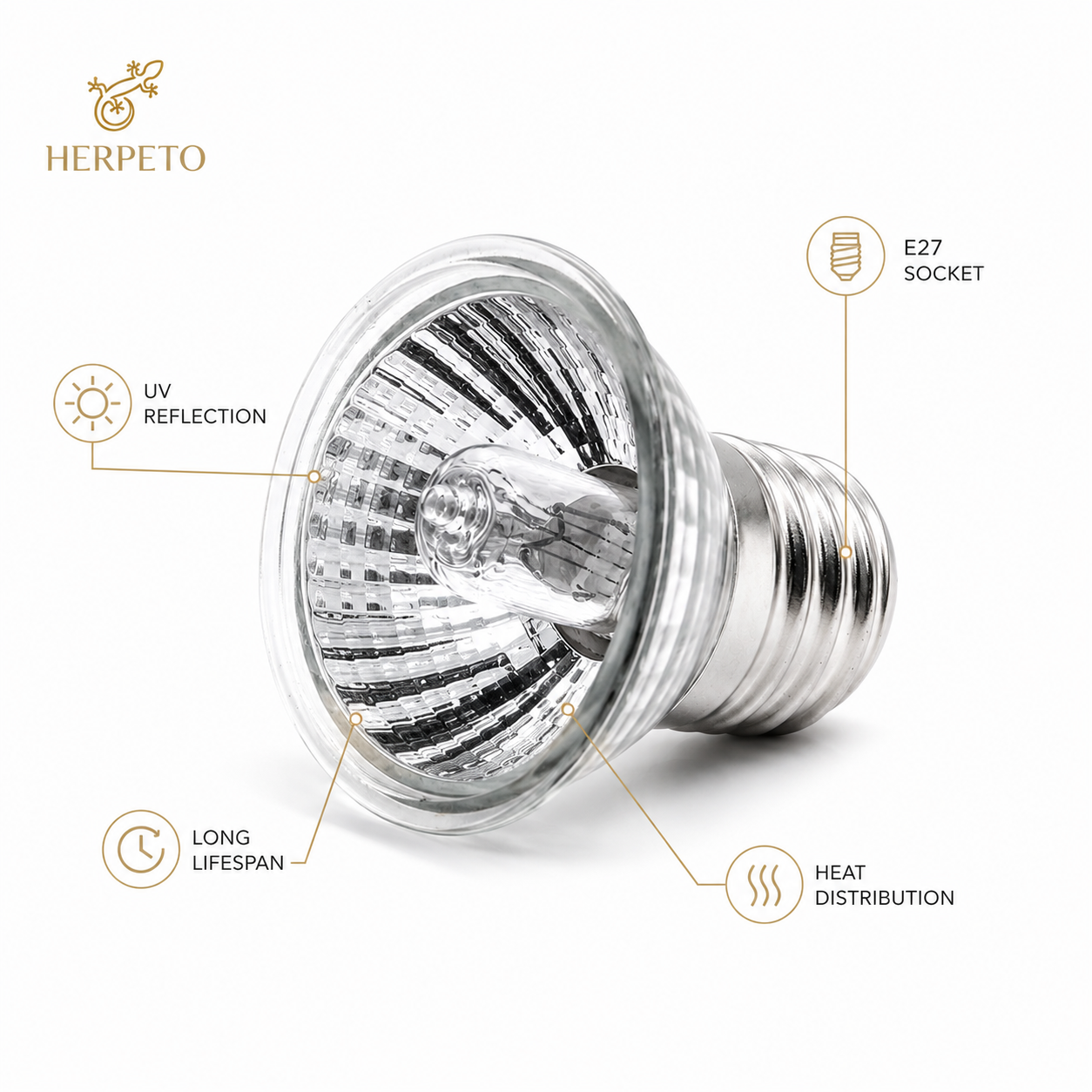 HERPETO Premium Halogen Lamp | UVA+UVB Basking Bulb