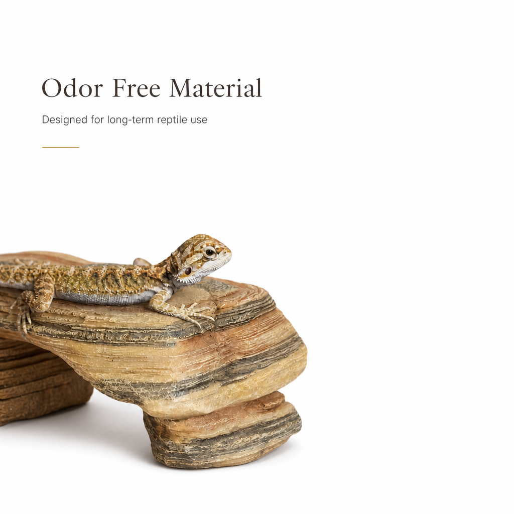 HERPETO Natural Rock Hide Cave for Reptiles – Medium & Large Options