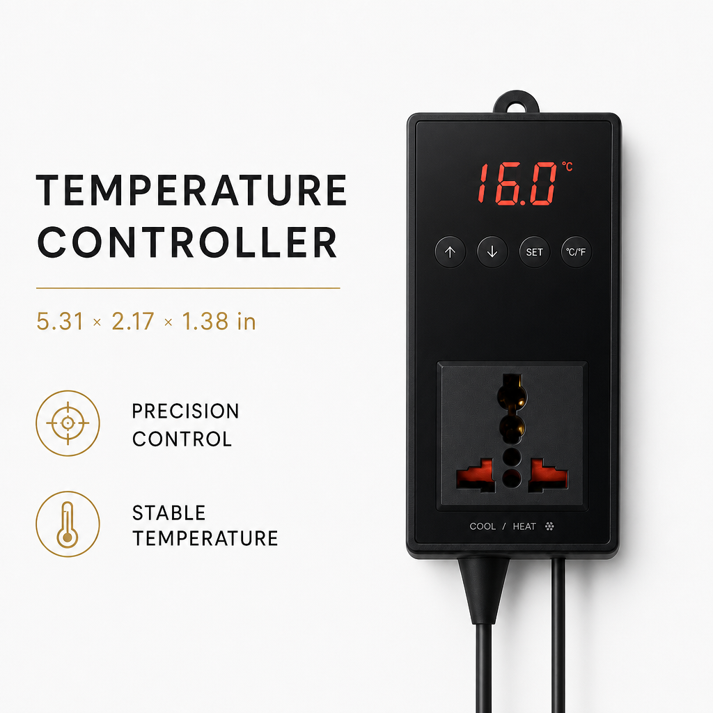 HERPETO Reptile Thermostat Controller for Ceramic Heat Emitters & Heat Lamps