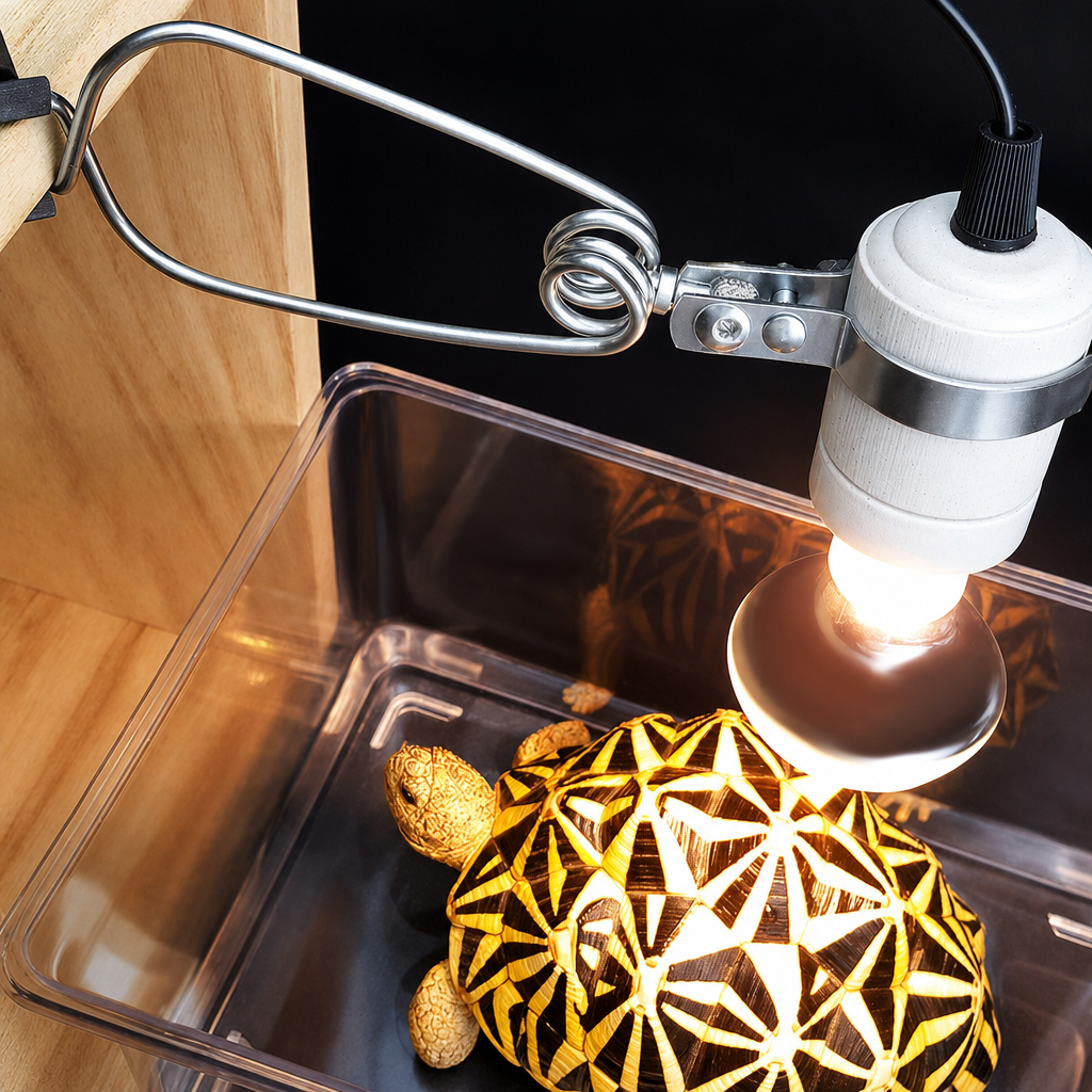 HERPETO Metal Reptile Clamp Lamp Fixture – Adjustable High Temperature Holder for UVB and Heat Bulbs