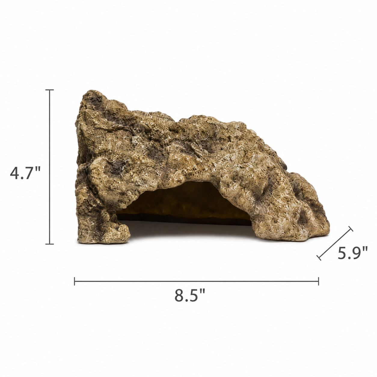HERPETO Natural Rock Hide Cave for Reptiles – Medium & Large Options