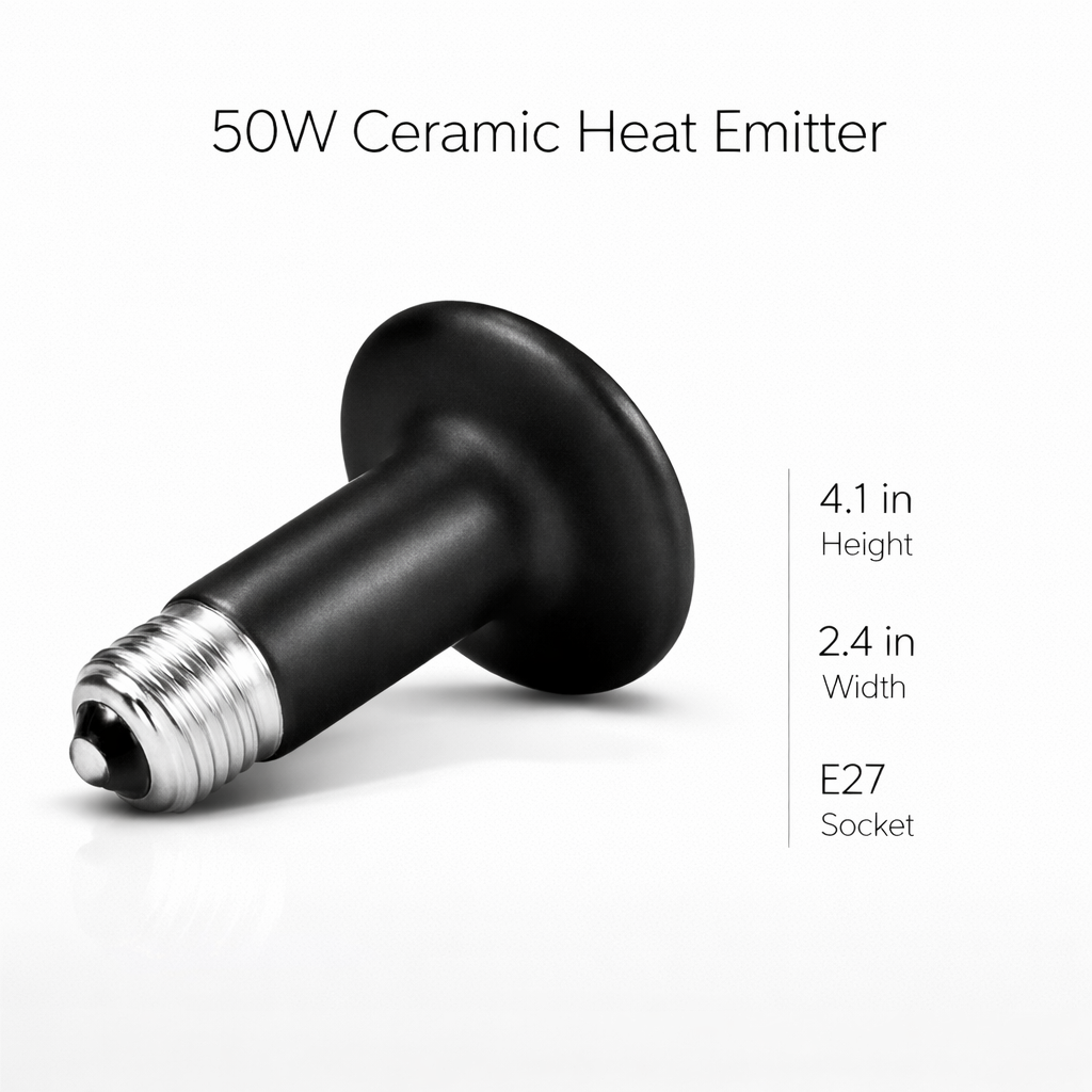 HEPRETO Ceramic Heat Emitter Bulb for Reptile Terrariums