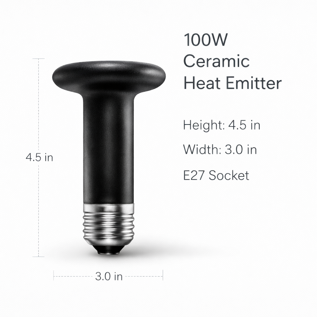 HEPRETO Ceramic Heat Emitter Bulb for Reptile Terrariums