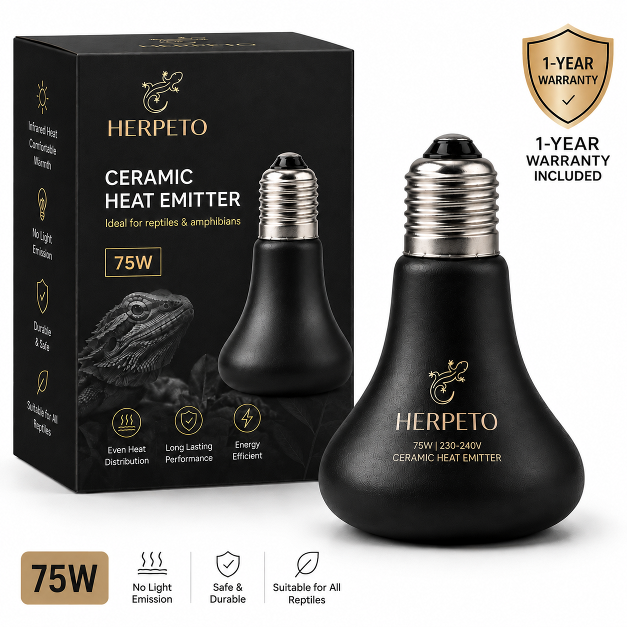 HERPETO Ceramic Heat Emitter | Reptile Heating