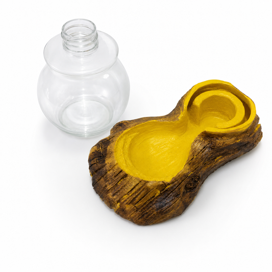 HERPETO Faux Wood Automatic Water Dish for Reptiles, Tortoises, and Small Pets